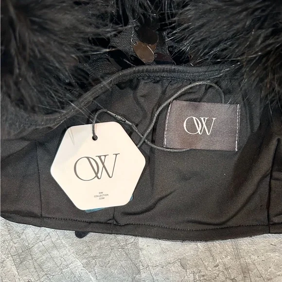 REVOLVE x OW Collection Virgo Sequin Feather Top - Black - XS - Picture 6 of 6